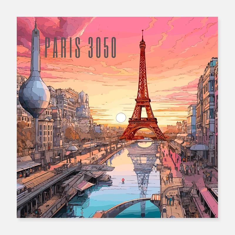Paris 3050 Poster 16" x 16" (40x40 cm)