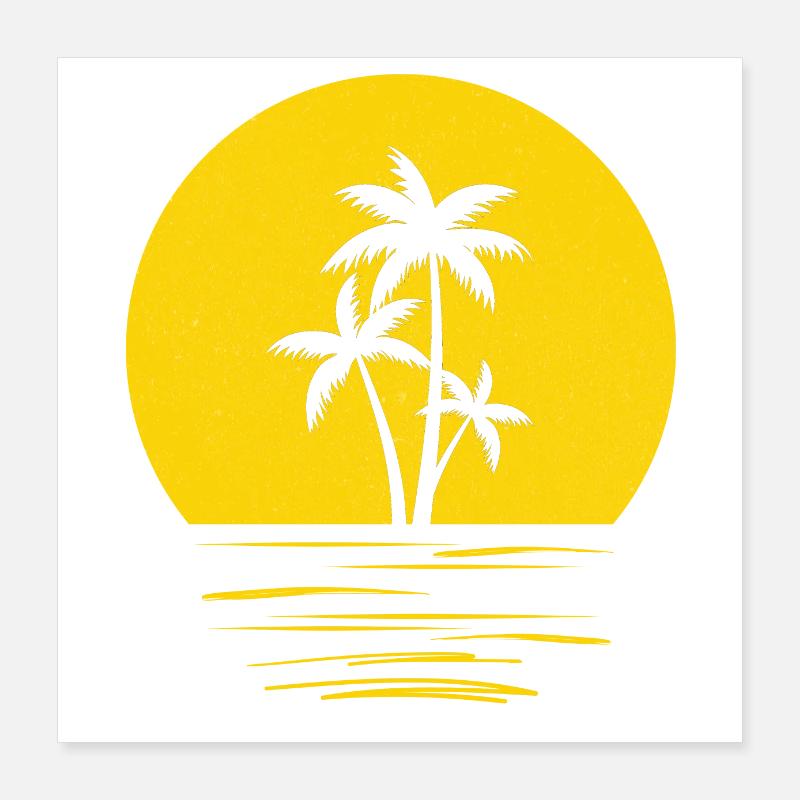 Soleil palmier groovy Poster 40 x 40 cm