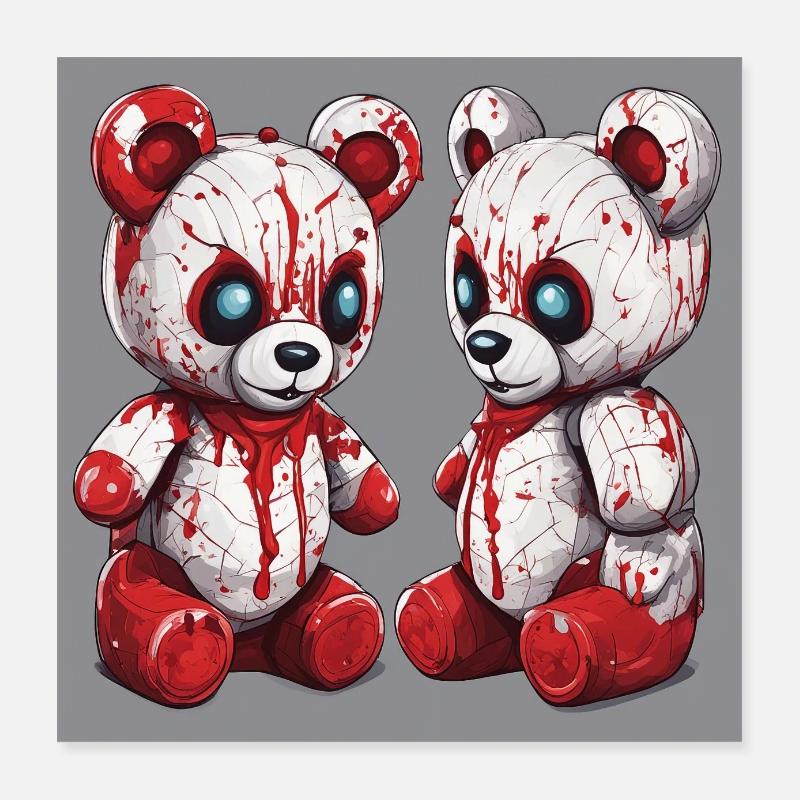 Blutiger Teddy Poster 40x40 cm