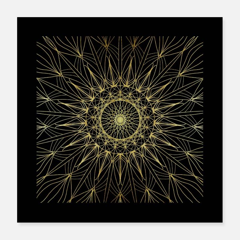 schwarz Gold Bild Poster 40x40 cm