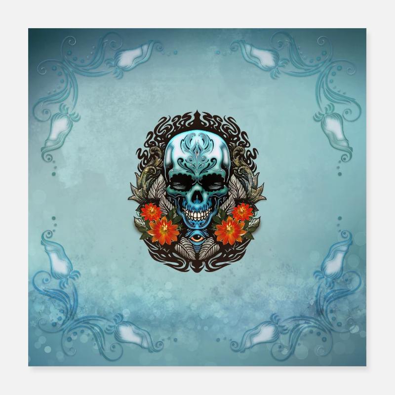 Toller Schädel Poster 40x40 cm