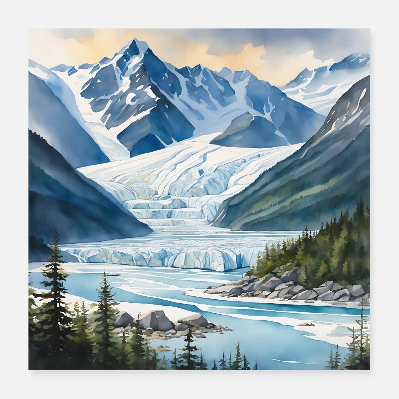 Gletscher Eis Landschaft Alaska Poster 40x40 cm