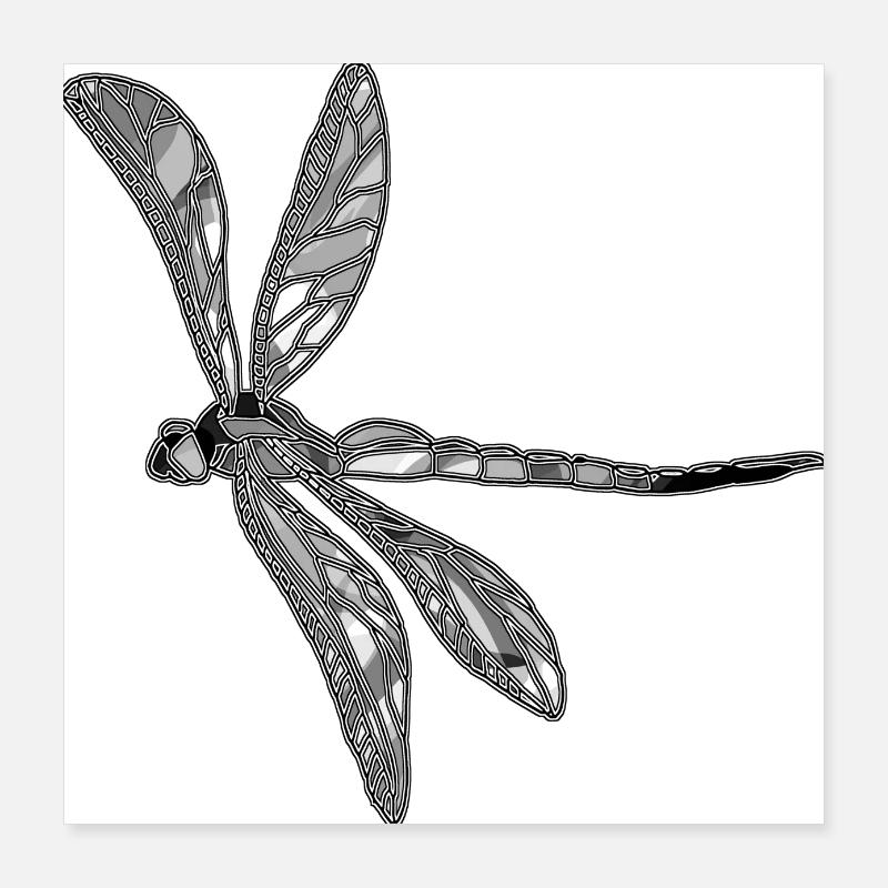 Dragonfly Poster 16" x 16" (40x40 cm)