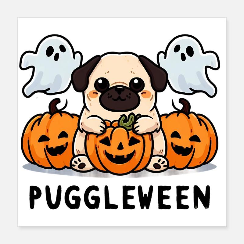 Puggleween Poster 16" x 16" (40x40 cm)