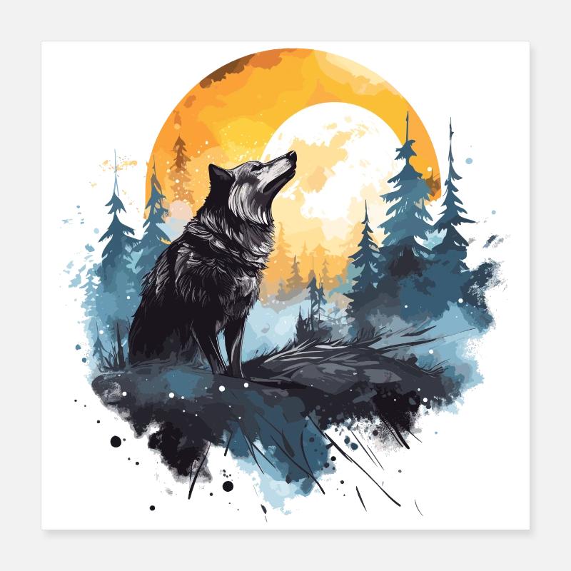 Wolf poster Poster 16" x 16" (40x40 cm)