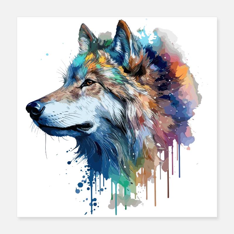 Loup poster Poster 40 x 40 cm