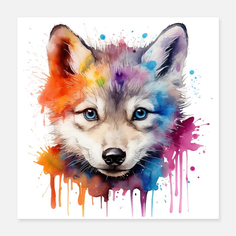 Kleiner Wolf Poster 40x40 cm