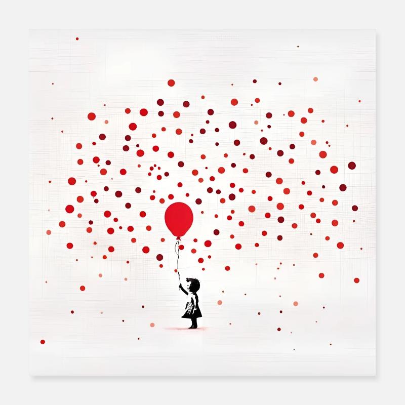 Mädchen - Poster 40x40 cm - Weiß