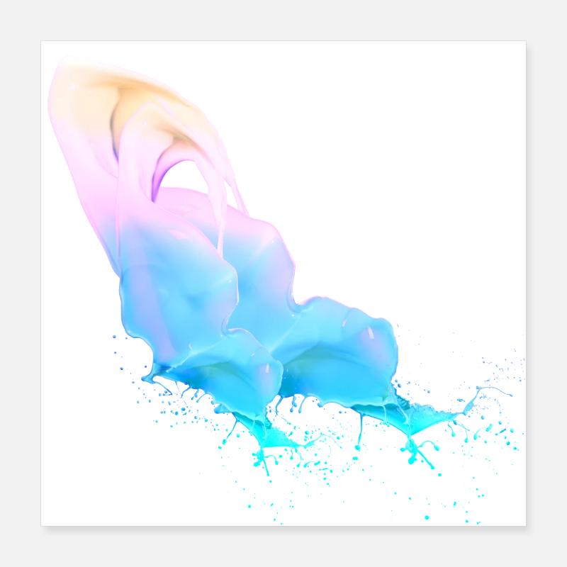 Spritzfarbe Aquarellfarbe Poster 40x40 cm