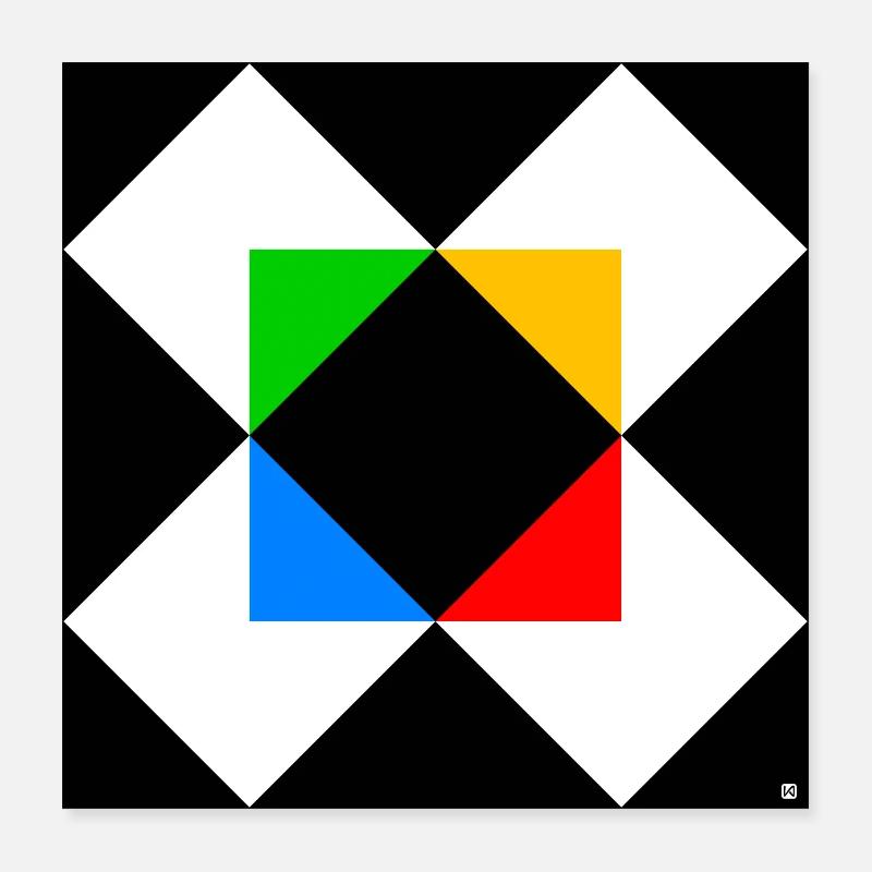 Triangle au carré 2 Poster 40 x 40 cm