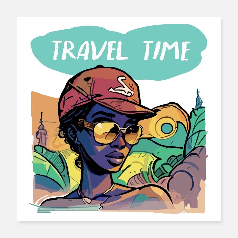 Temps de trajet Poster 40 x 40 cm