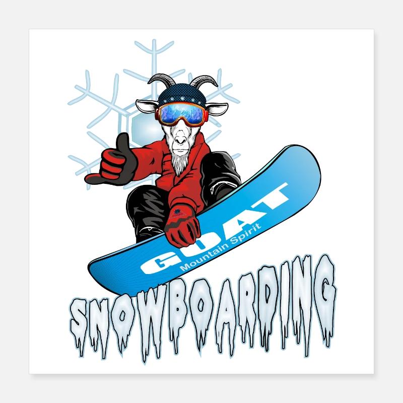 Snowboard de chèvre - Le plus grand de tous les temps Poster 40 x 40 cm
