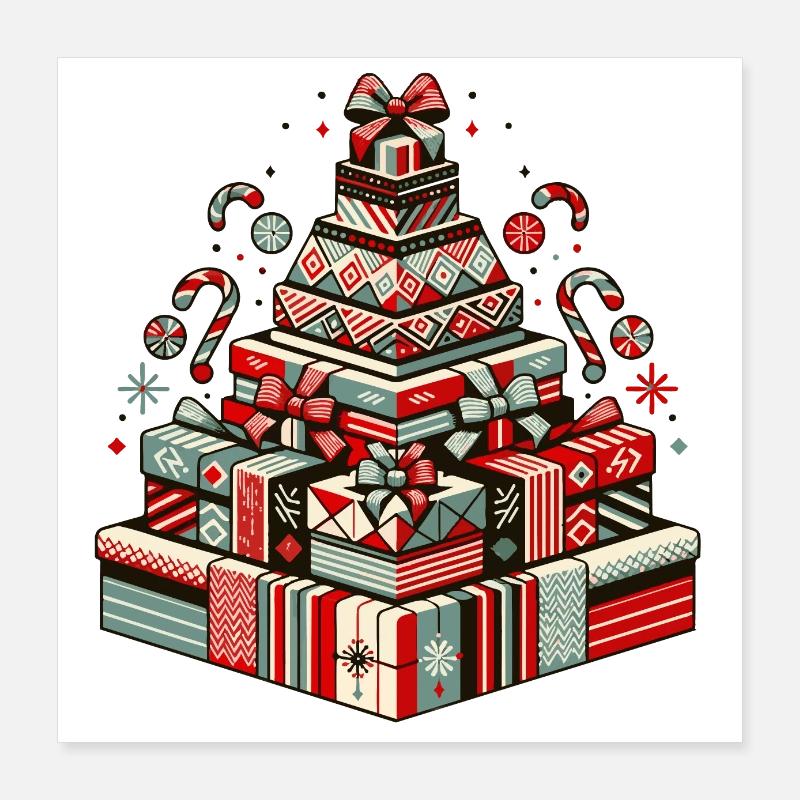 Gift tree magic during the Christmas season 🎄 Poster 16" x 16" (40x40 cm)