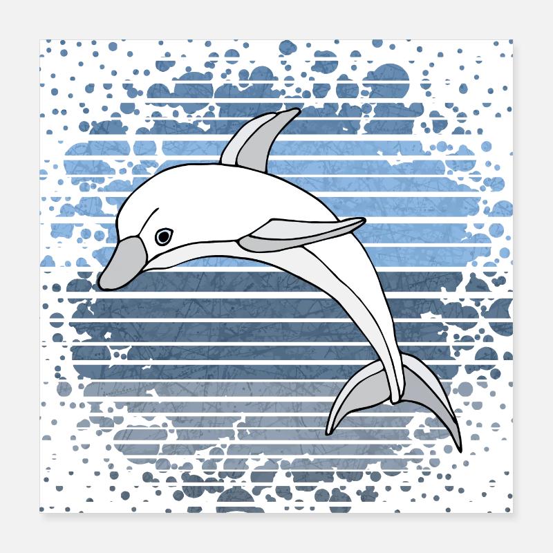 Dolphin Poster 16" x 16" (40x40 cm)