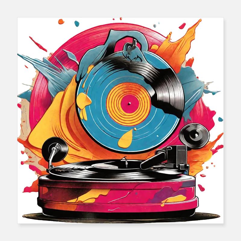 gramophone , vinyle Poster 40 x 40 cm