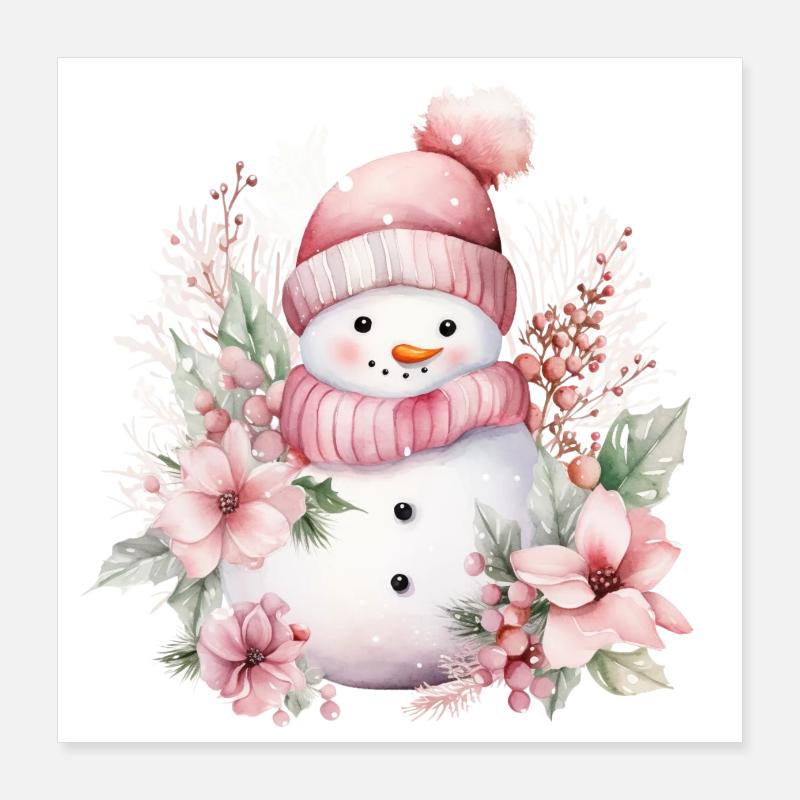 Fleur de Noël Élégante Poster 40 x 40 cm