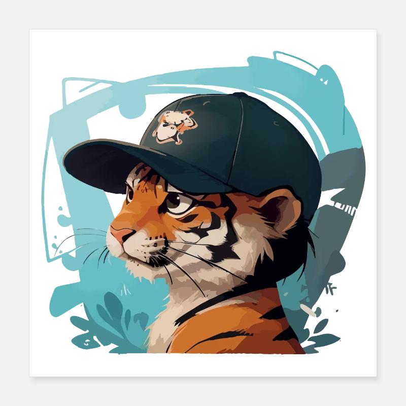 Cooler Tiger Poster 40x40 cm