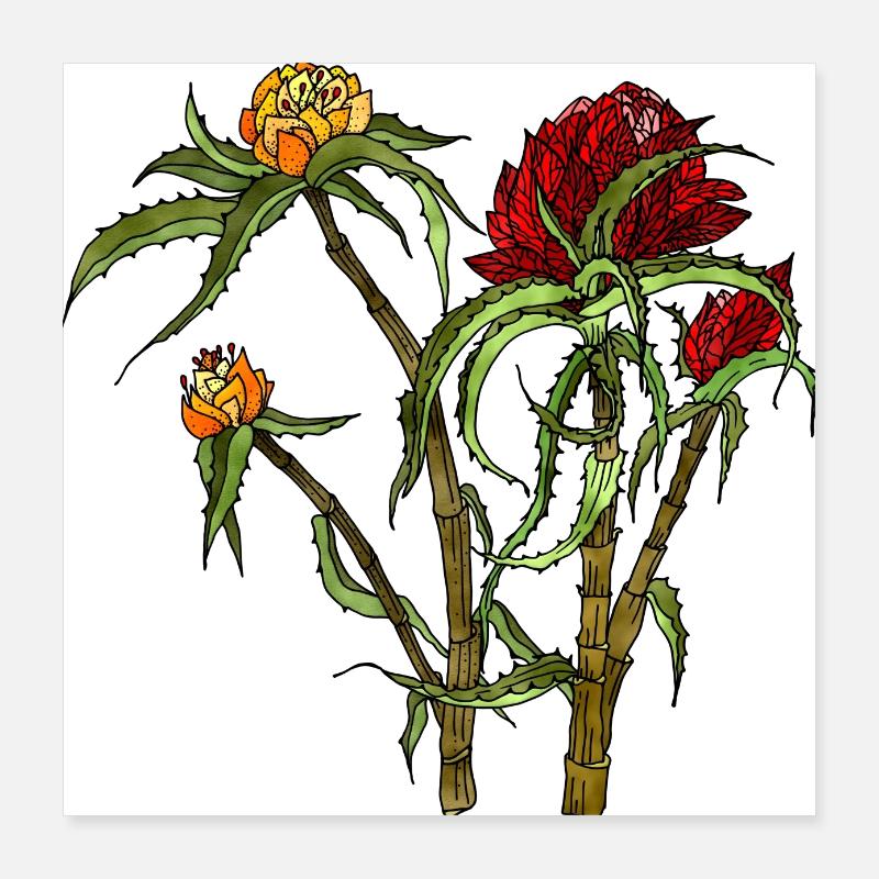 Blumen Poster 40x40 cm