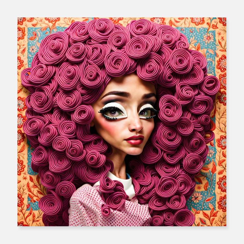 Frisur #4 Poster 40x40 cm