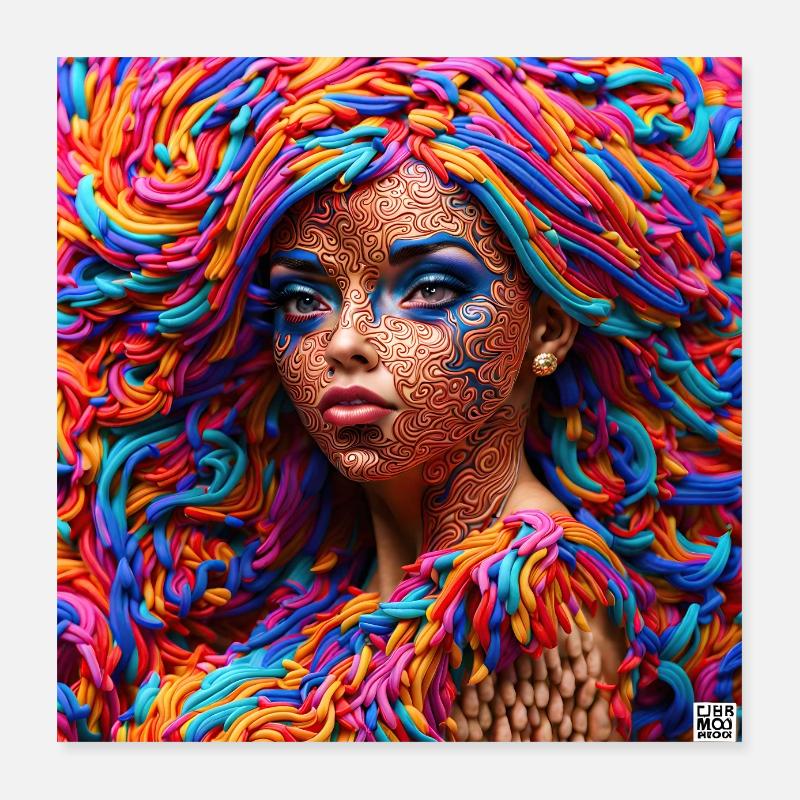 Frisur #5 Poster 40x40 cm
