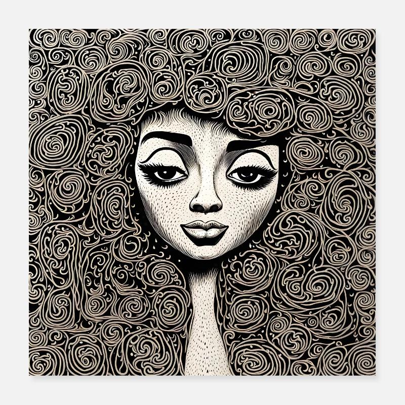 Frisur #6 Poster 40x40 cm