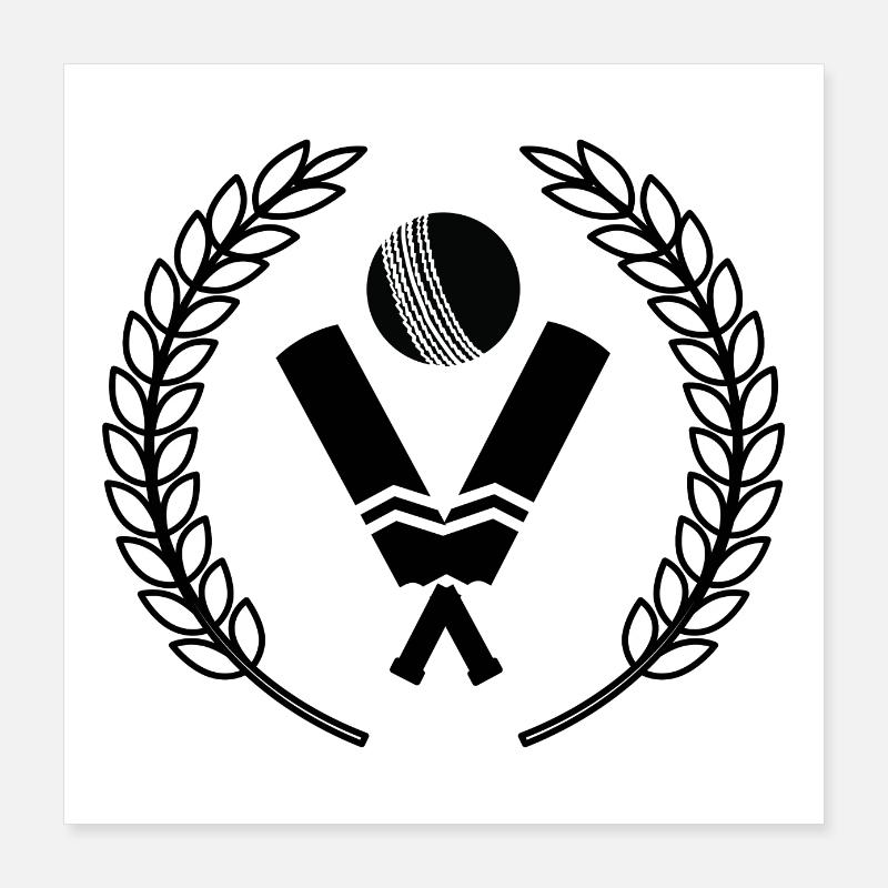 Crown Cricket Poster 16" x 16" (40x40 cm)