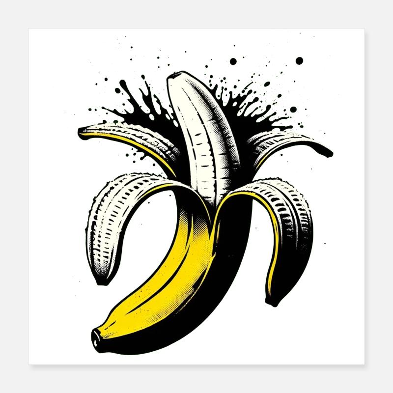 Banane essen ist gesund Poster 40x40 cm