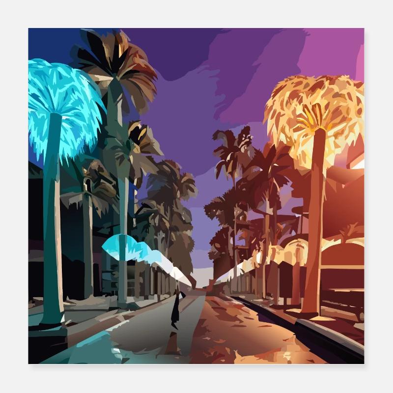 Nuit à Miami (Miami Collection) Poster 40 x 40 cm