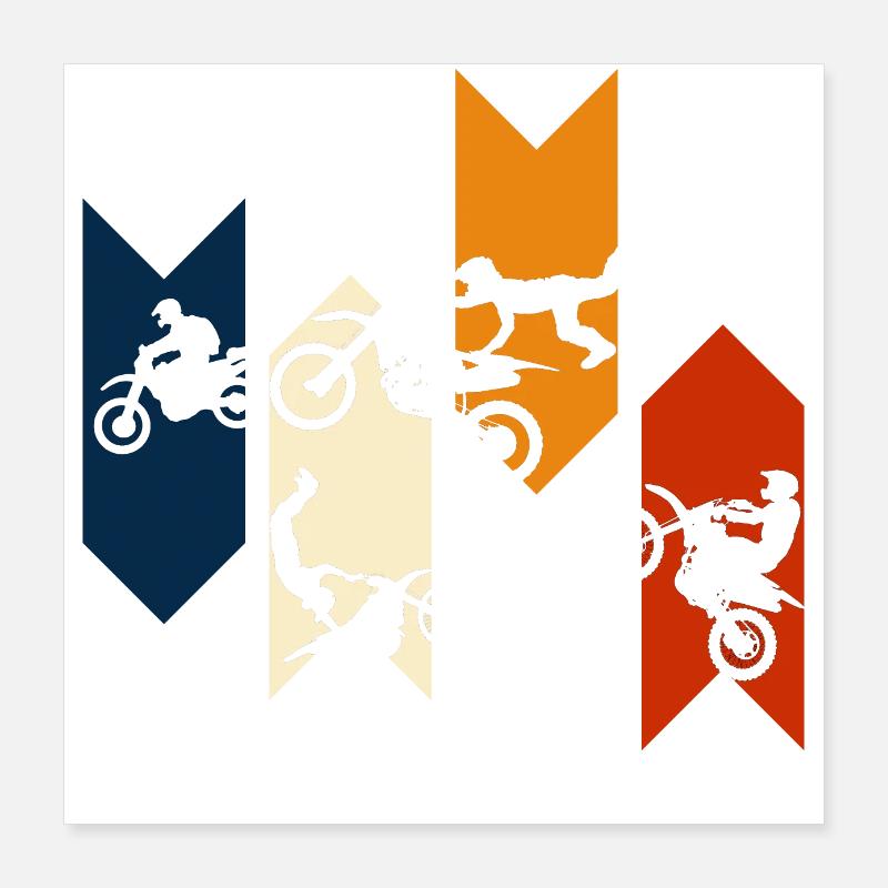 Vintage Retro Motorcycle - Motorcycle Gift Idea Poster 16" x 16" (40x40 cm)