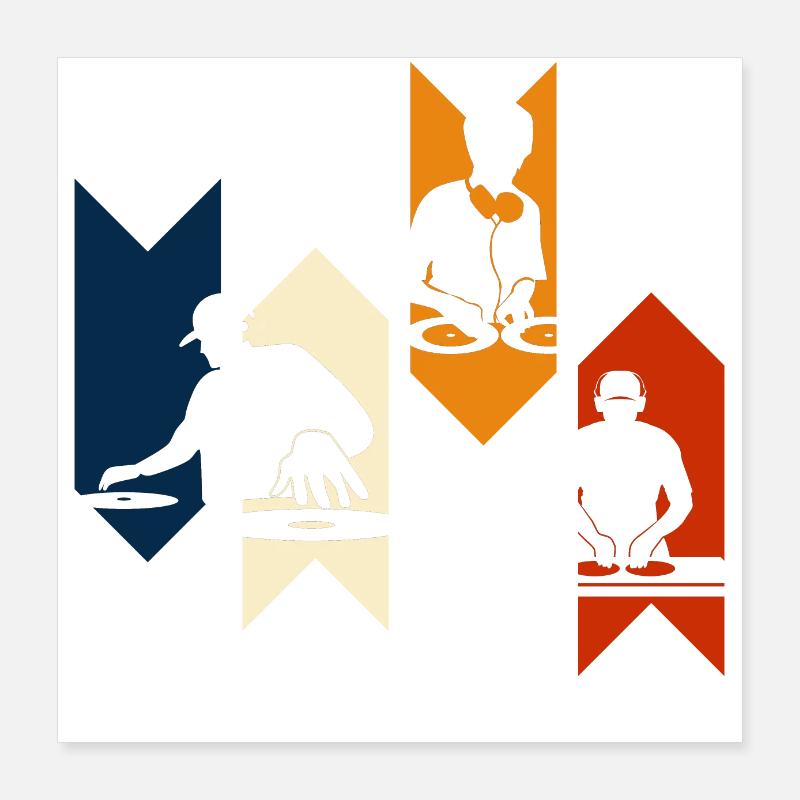 Vintage Retro Disc Jockey - Idea regalo DJ Poster 40x40 cm