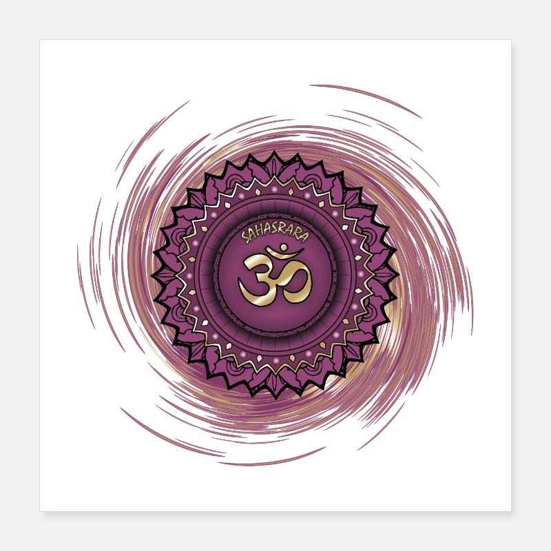 Sahasrara Siebtes Chakra Poster 40x40 cm