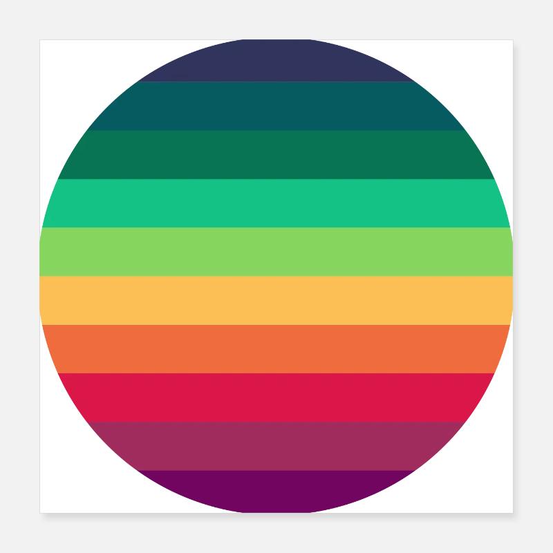 Regenbogen Kreis Poster 40x40 cm