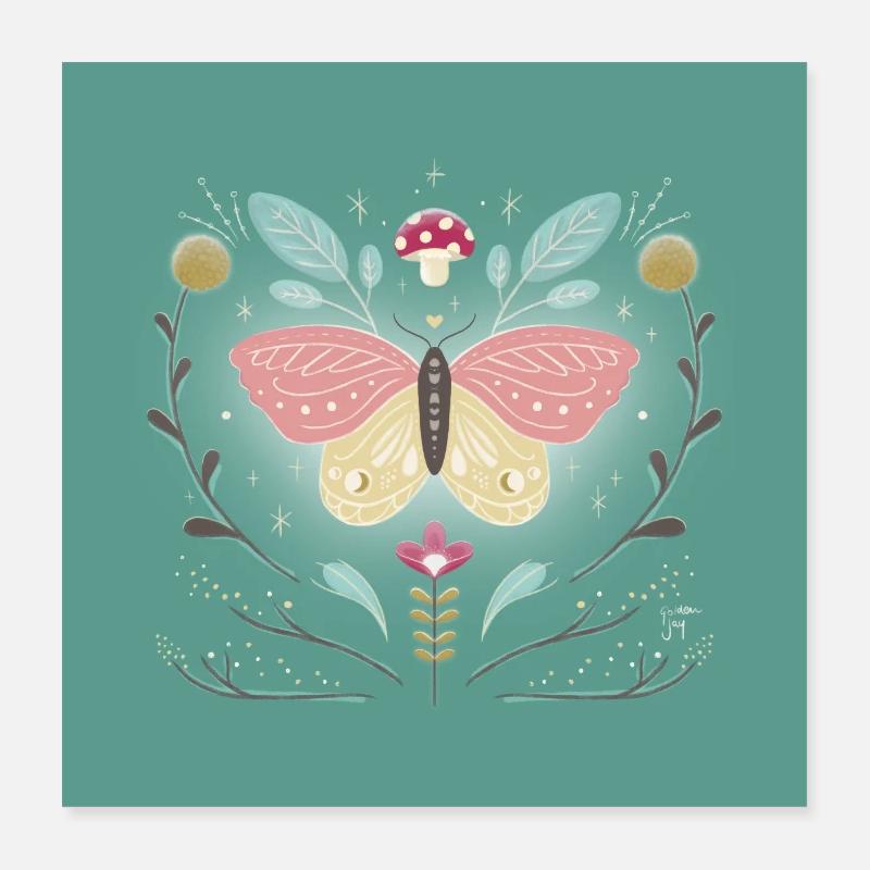 Magischer Feenwald Poster 40x40 cm