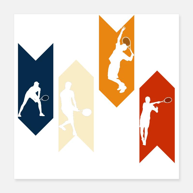 Vintage-Retro-Tennis-Geschenkidee Poster 40x40 cm