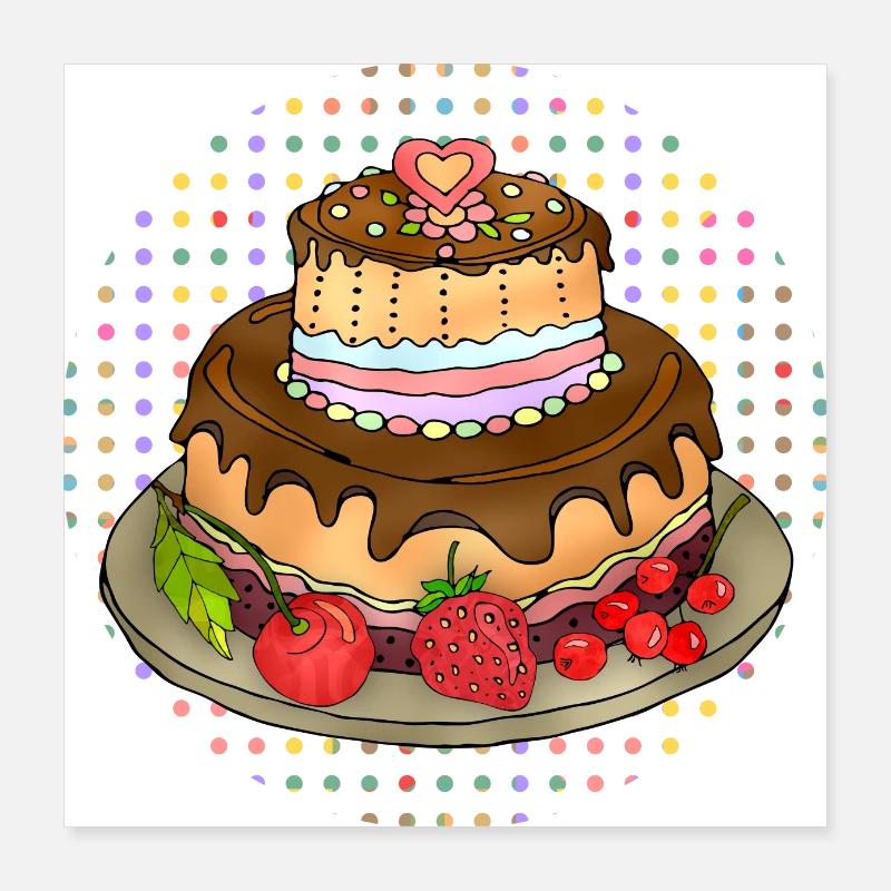 Kuchen Poster 40x40 cm