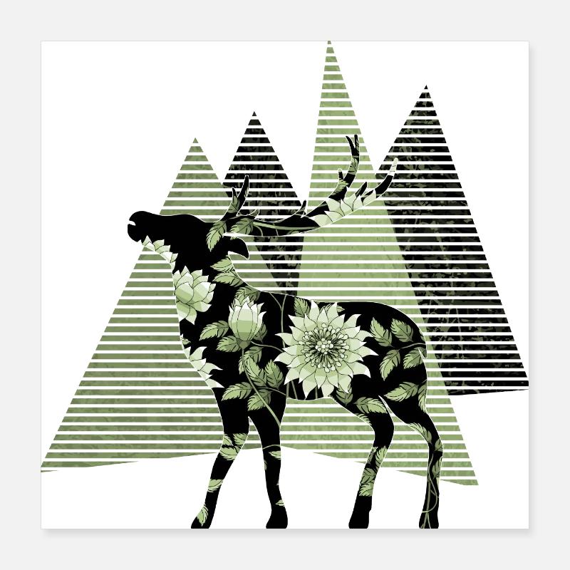 Cerf Poster 40 x 40 cm