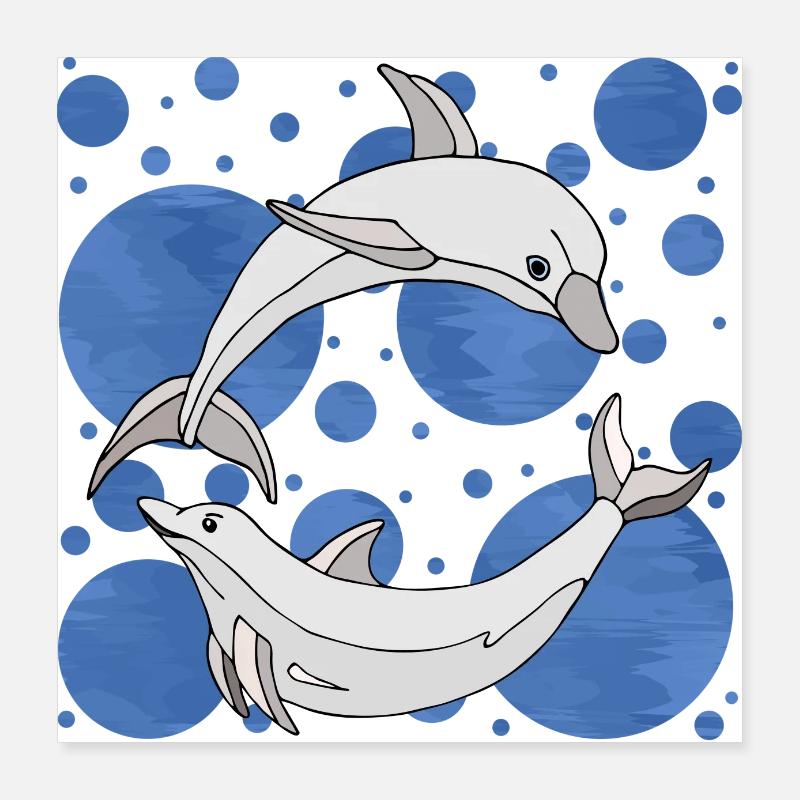 Dauphins Poster 40 x 40 cm