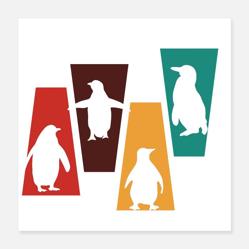 Vintage Retro Pinguin - Pinguin Geschenkidee Poster 40x40 cm