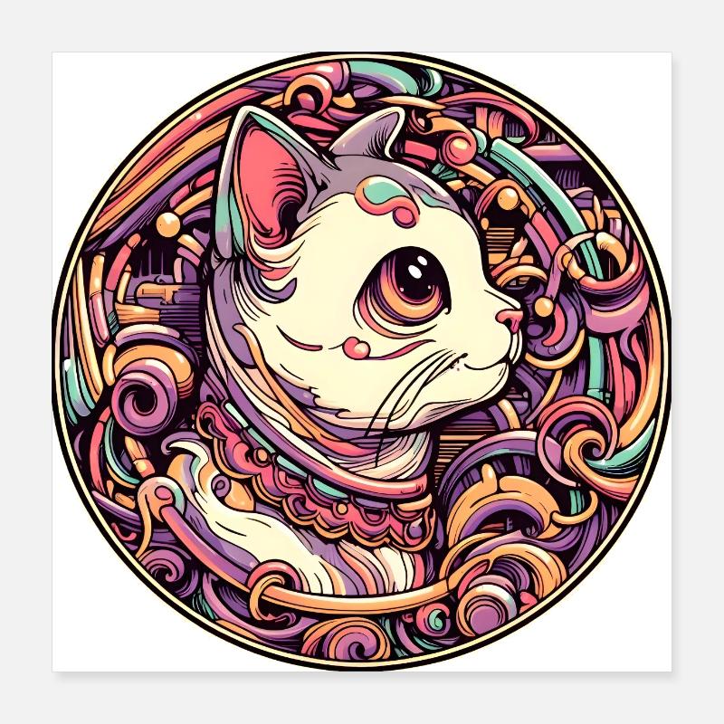 Cute Cat Poster 16" x 16" (40x40 cm)