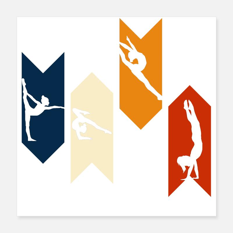 Vintage Retro Gymnastics - Gymnastics Gift Idea Poster 16" x 16" (40x40 cm)