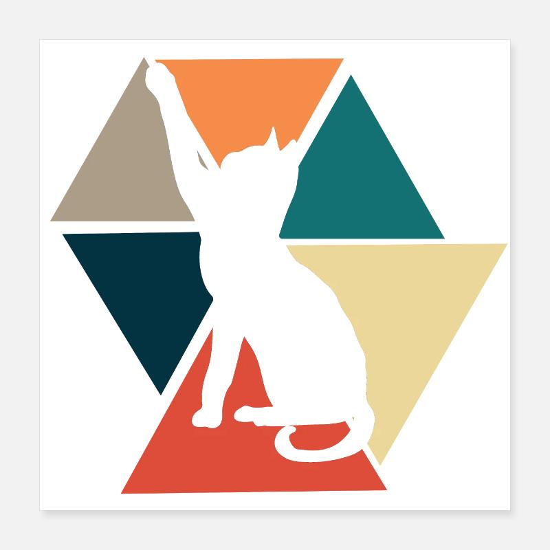 Vintage retro cat gift idea Poster 16" x 16" (40x40 cm)