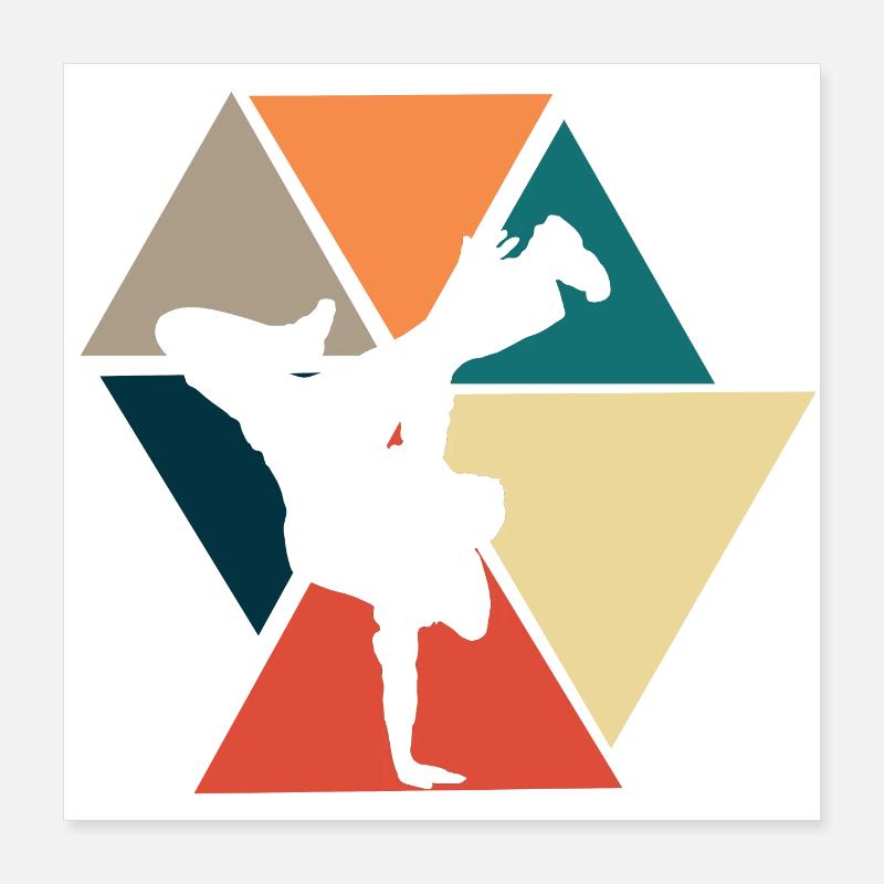 Vintage Retro Breakdance Geschenkidee Poster 40x40 cm