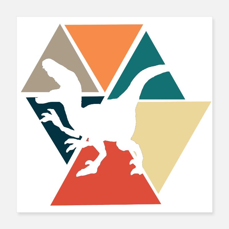 Vintage Retro Dinosaurier - Dinosaurier Geschenkidee Poster 40x40 cm