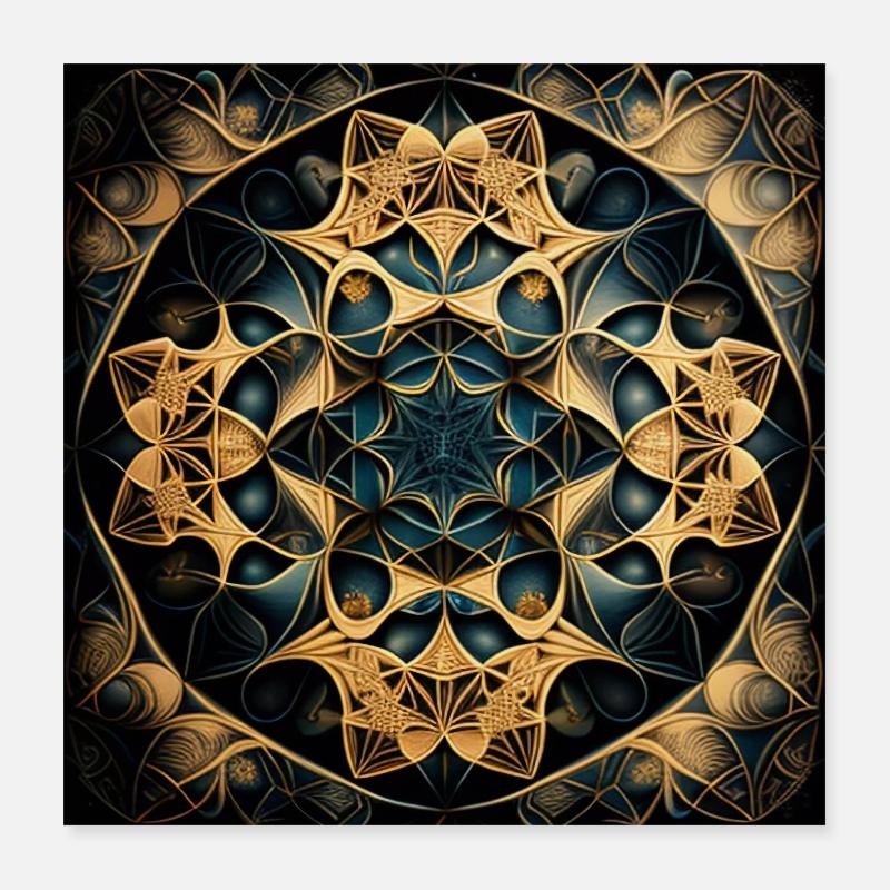 Fractal Mandala Poster 40 x 40 cm