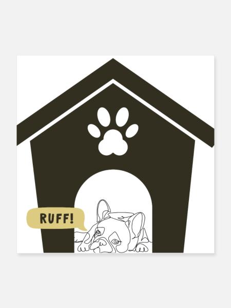 Ruff Day Dog Design - Poster 16" x 16" (40x40 cm) - white - Front