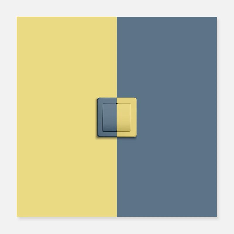 Light switch on harmonious out of harmony Poster 16" x 16" (40x40 cm)