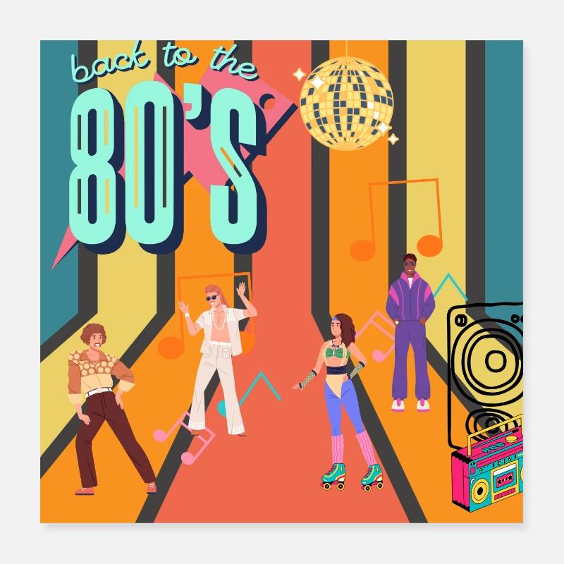 Retro-Rollenrille Poster 40x40 cm