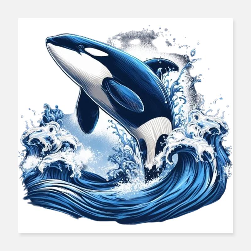 Blue Orca Poster 16" x 16" (40x40 cm)
