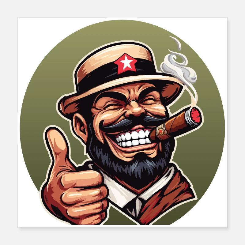 Cigar, thumbs up Poster 16" x 16" (40x40 cm)