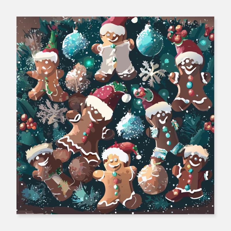 Gingerbread Man Poster 16" x 16" (40x40 cm)